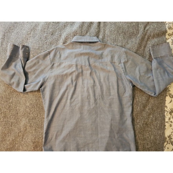 Vintage Le Chevron Western Pearl Snap Shirt M Large Button Up Dagger Collar Knit - Picture 7 of 11